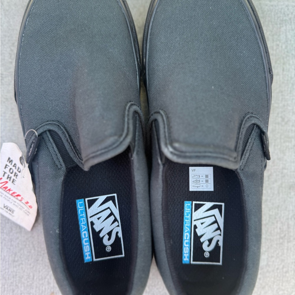 Vans Black Canvas Slip-Ons - Picture 3 of 7